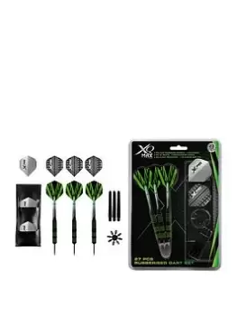 Image of Xq Max Rubberised Black/Green Coated Steel Darts Set 23G