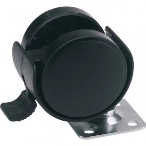 Image of Draper Twin Nylon Wheeled Castor and Brake 40mm