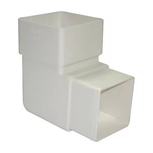 Image of FloPlast RBS1W Square Line Downpipe Offset Bend - White 92.5 Deg x 65mm