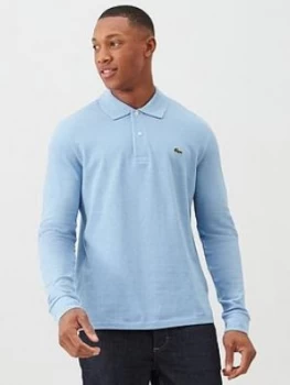 Image of Lacoste Sportswear Classic Long Sleeve Pique Polo Shirt - Light Blue