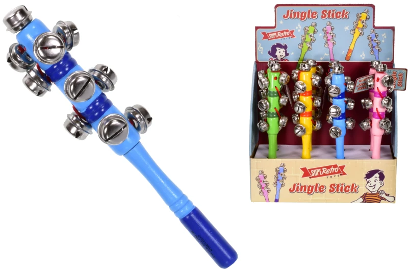 Image of Kandy Toys Wooden Jingle Stick Bell Stick Musical Instrument Multi