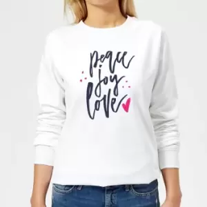 Image of Peace Joy Love Womens Christmas Jumper - White - S