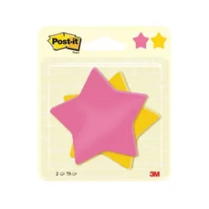 Image of Post-it Notes Star Shape 75 Sheet 70.5 x 70.5mm (Pack of 2) 7100236274