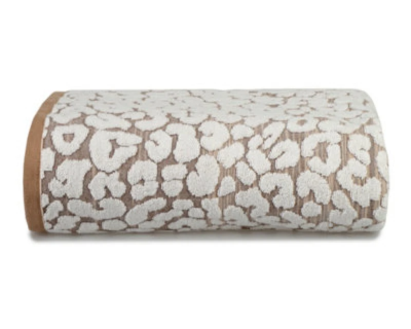 Image of Allure Bath Fashions Luxury Jacquard Leopard Bath Sheet - Natural