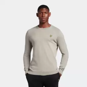 Image of Mens Cotton Merino Crew Jumper - Khaki Smoke - S