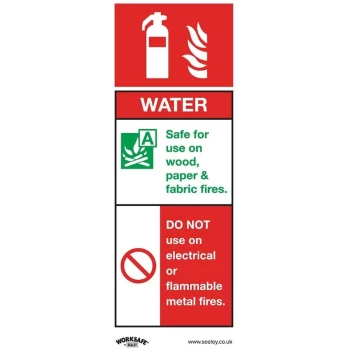 Image of Sealey - SS27V1 Safe Conditions Safety Sign - Water Fire Extinguisher - Self-Adhesive Vinyl