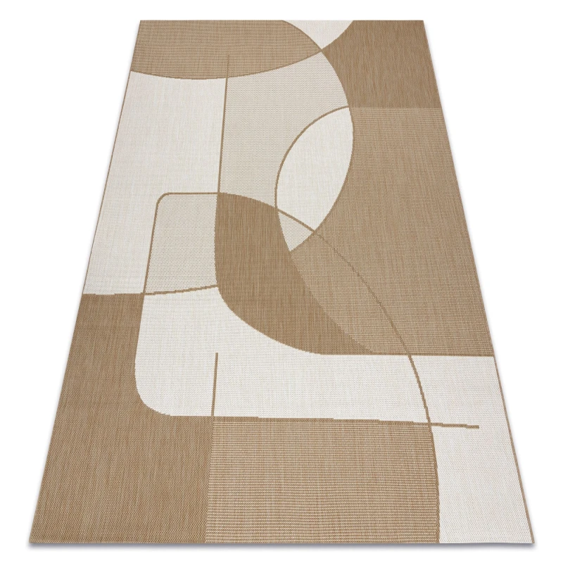 Image of RugsX Flat 48982265 Sisal Carpet Geometric - Natural Beige Straw Color, String 140X200 Cm