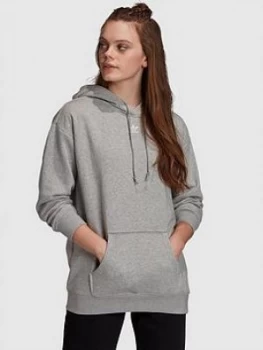 Image of adidas Originals Trefoil Essentials Hoodie - Grey, Medium Grey Heather, Size 6, Women