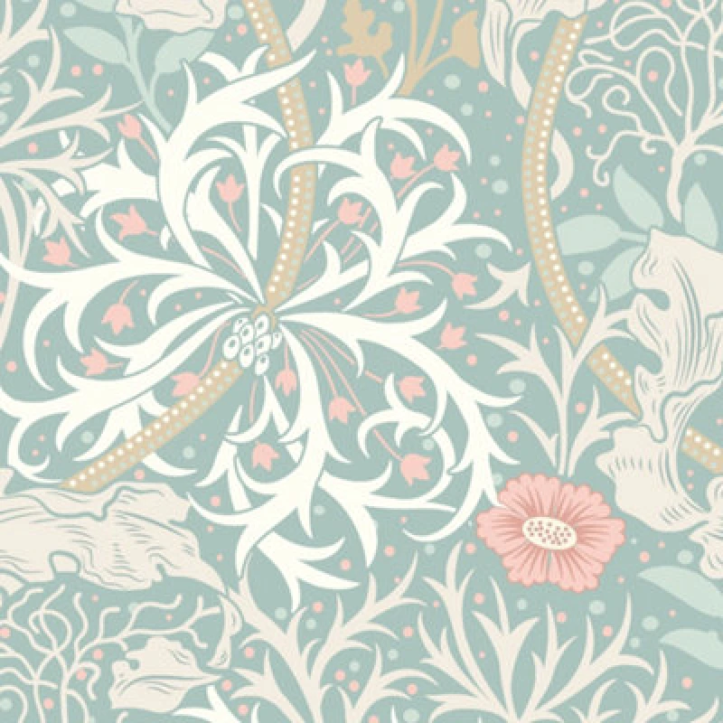 Image of Hoopla Walls Seaweed Garden Seafoam Smooth Matt Wallpaper