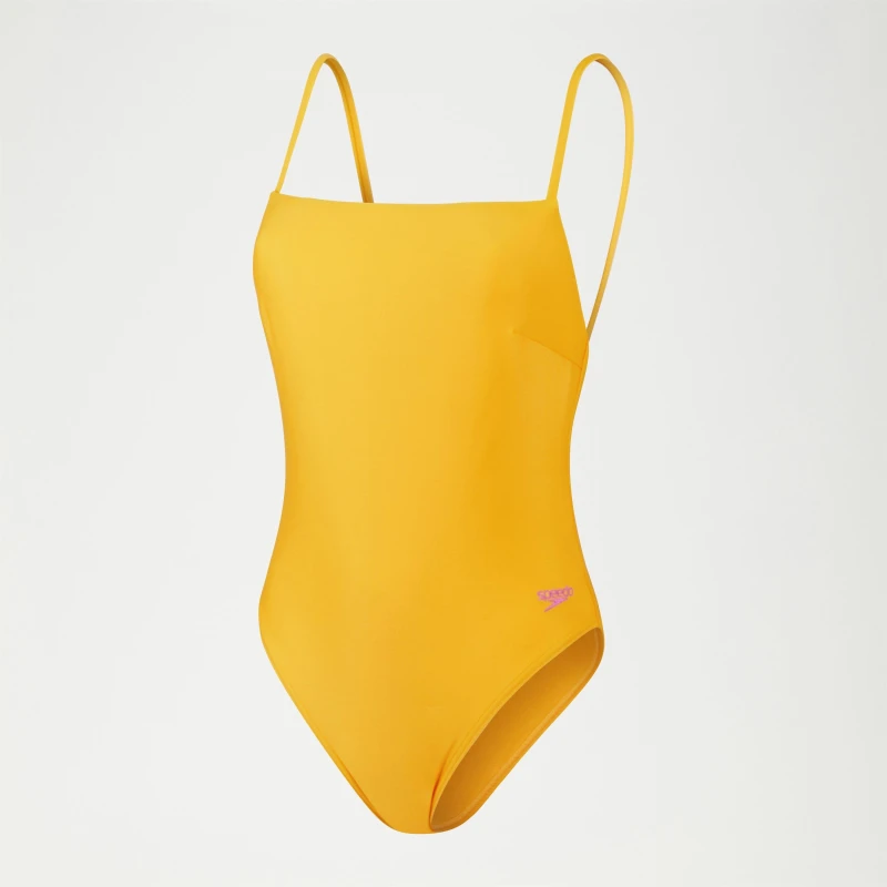 Image of Speedo Adjustable Thinstrap Swimsuit Womens - Yellow Yellow 6