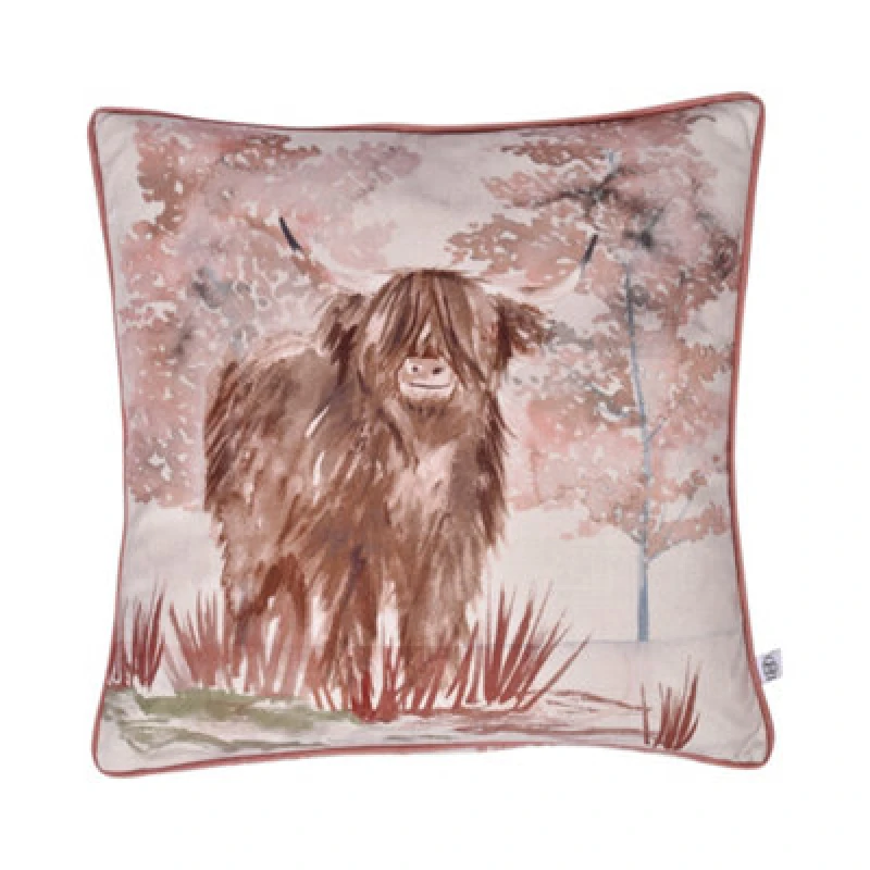 Image of Dreams & Drapes Hanson Highland Cow Luxe Velvet Filled Cushion