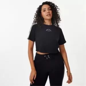 Image of Jack Wills Relaxed Cropped Graphic Tee - Black