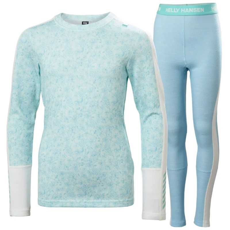 Image of Helly Hansen Girls merino wool set Helly Hansen Graphic Lifa Bleu Female 14 ans