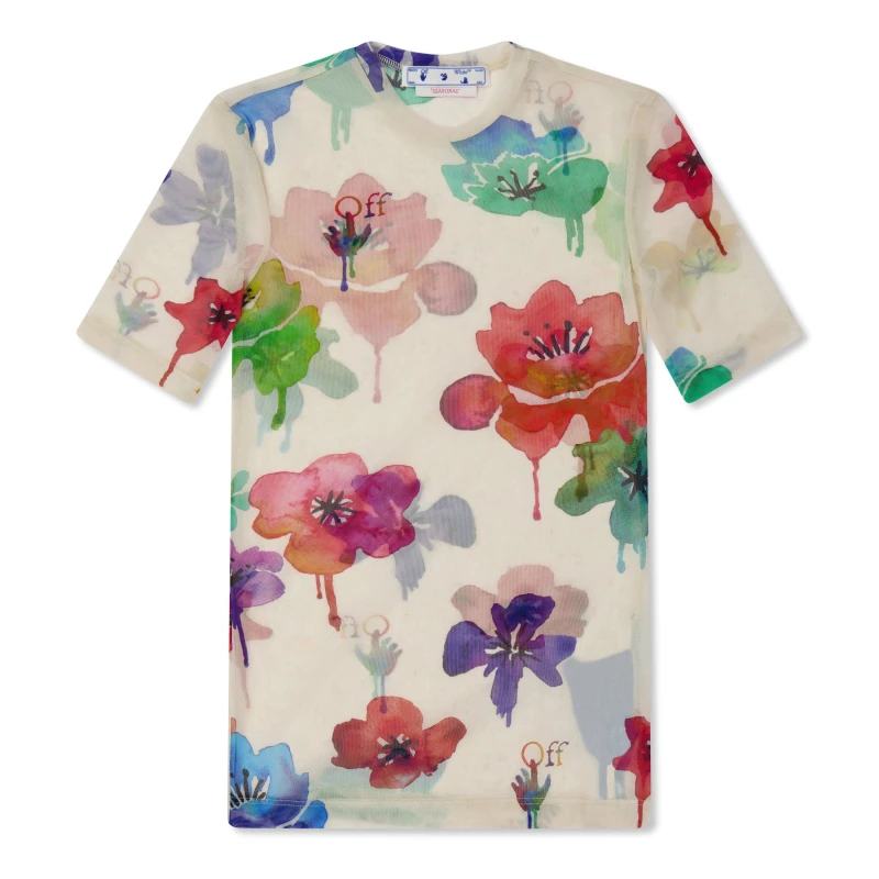 Image of Off White Womens Floral Pop T-Shirt Sand Multi female 6 (38)
