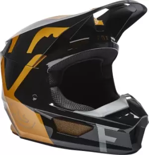 Image of Fox V1 Skew Motocross Helmet, black-gold Size M black-gold, Size M