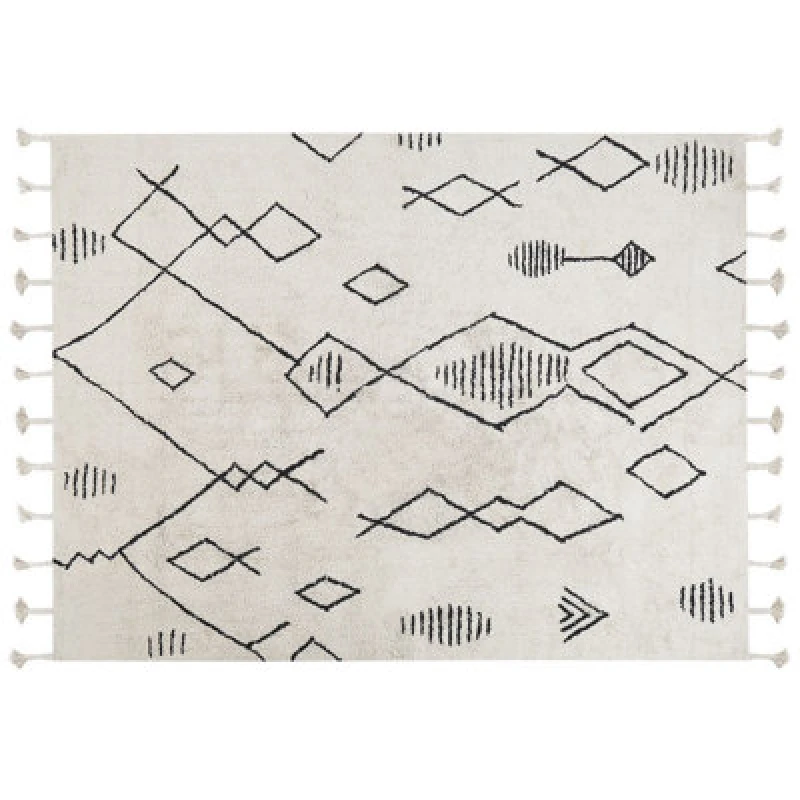 Image of Beliani Rug Kebir Off-White 160 X 230 Cm Cotton