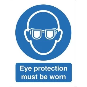 Image of Stewart Superior M004SAV Self Adhesive Vinyl Sign 150x200mm Eye Protection Must Be Worn
