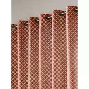 Image of Essential Living Wold Eyelet Ring Top Curtains Orange 228cm x 228cm