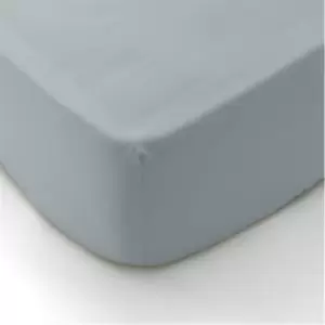 Image of Himeya 300TC Organic Cotton Fitted Sheet - Blue