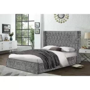 Image of Eniya Bed King Crush Velvet Grey