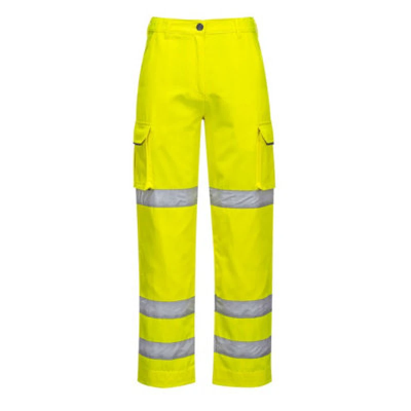 Image of Portwest Womens Three Band Hi Vis Work Trousers LW71YERXXL Colour: Yellow