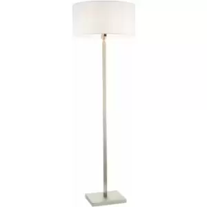 Image of Loops - Floor Lamp Light Matt Nickel & Vintage White Fabric 60W E27 Base & Shade