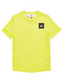Image of Adidas Youth Boys Training Aeroready T-Shirt - Yellow