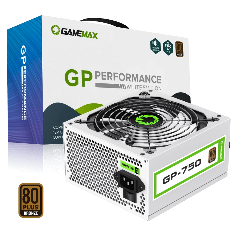 Image of 750W GameMax GP750 White 80 Plus Bronze PSU