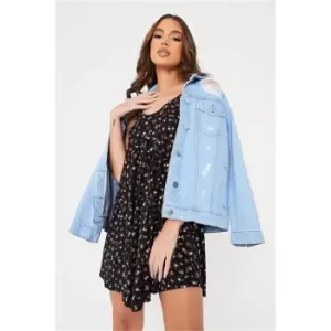 Image of I Saw It First Black Floral Strappy Mini Smock Dress - Black