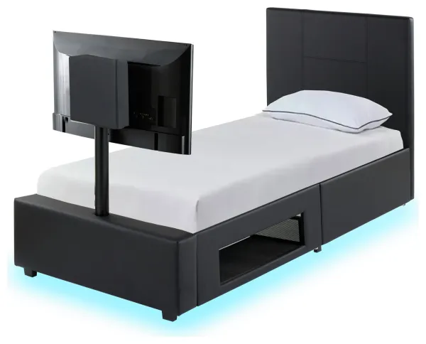 Image of X Rocker Living Ava Single TV and Gaming Bed Frame - Black
