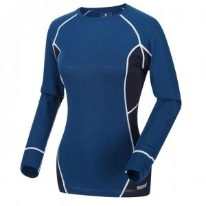 Image of Regatta Womens Beru Long Sleeved Base Layer - BlueOpal/Nvy