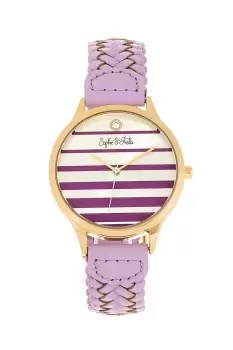 Image of Tucson Leather-Band Watch with Swarovski Crystals