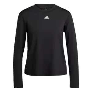 Image of adidas AEROREADY Studio Long-Sleeve Top Womens - Black