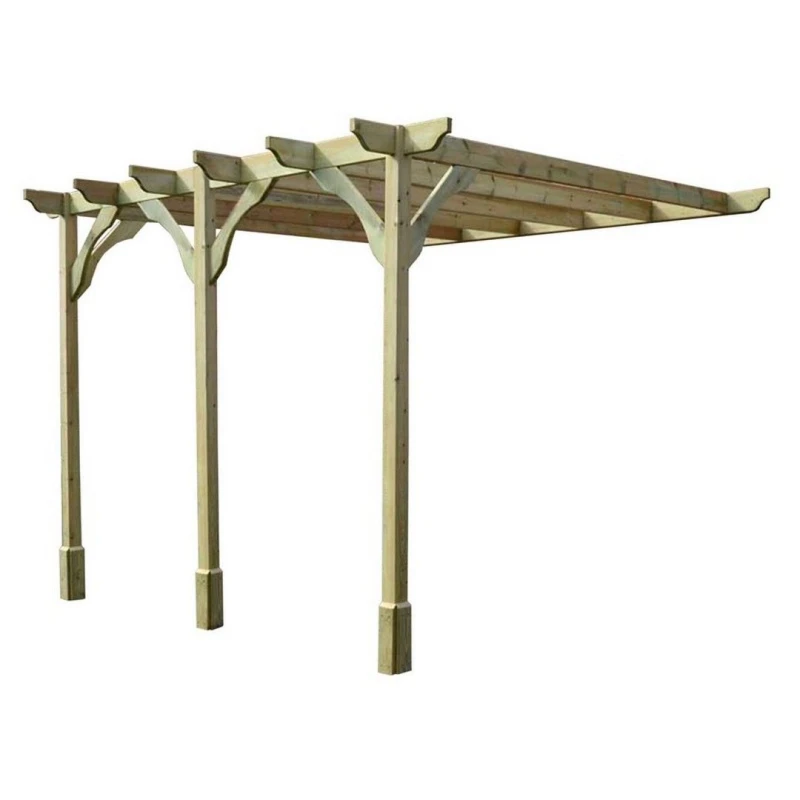 Image of Rutland County Garden Furniture Ltd Wall Mounted Premium Pergola 3 Posts, L300 x W480 x H270 cm, Green Green Unisex