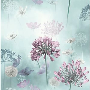 Image of Arthouse Spring Meadow Duck Egg Wallpaper 10.05m x 53cm