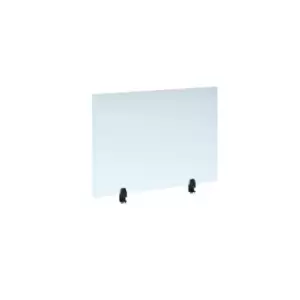 Image of Straight high desktop acrylic screen with Black brackets 1000mm x 700mm