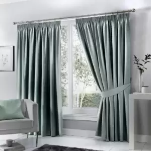 Image of Fusion Dijon Blackout Thermal Lined Curtains - Duck Egg