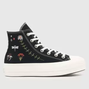 Image of Converse all star lift enchanted garden trainers in Black & white