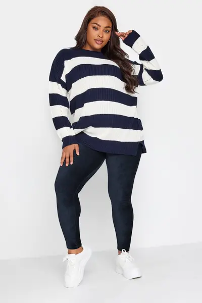 Image of Yours Cord Leggings Blue