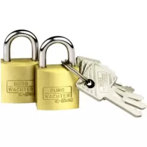 Image of Burg Waechter 2er Set Duo 222 20 SB Padlock keyed-alike Brass Key