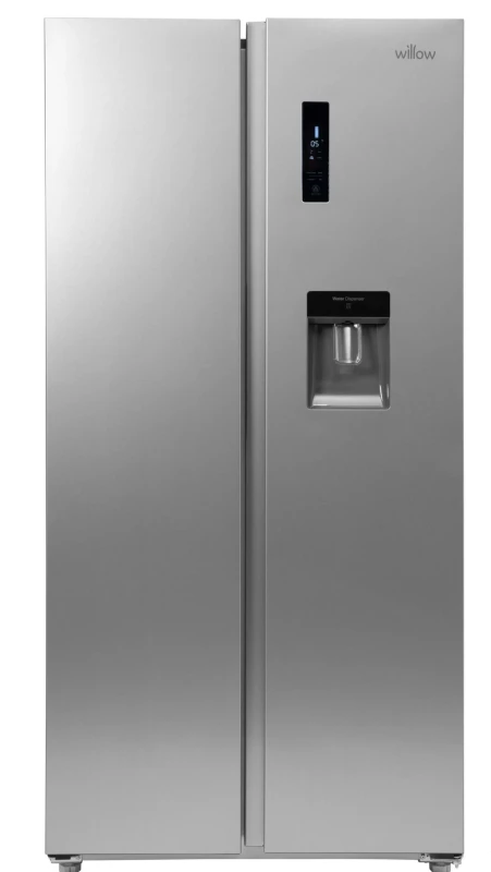 Image of Willow Freestanding 433L Total No Frost with Water Dispenser No Frost American Style Fridge Freezer Silver