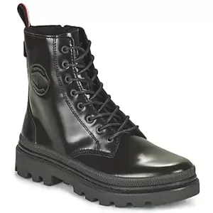 Image of Palladium PALLATROOPER womens Mid Boots in Black,4,5,5.5,6.5,7,8,9,9.5,10.5