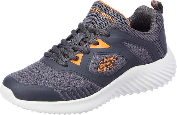 Image of Skechers Boys Bounder Lightweight Trainers UK Size 2 (EU 35) Charcoal Orange SKE2382-CCOR-2