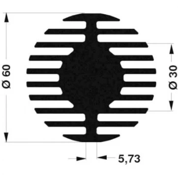 Image of LED heat sink 2.1 CW x H 60 mm x 25mm Fischer Elektronik