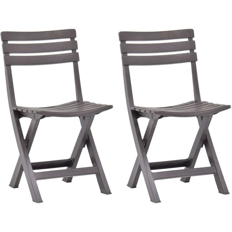 Image of VIDAXL Vidaxl - Folding Garden Chairs 2 pcs Plastic Mocha 8719883859712