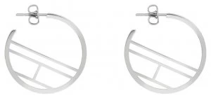Image of Tommy Hilfiger Casual Womens Stainless Steel Flag Hoop Jewellery