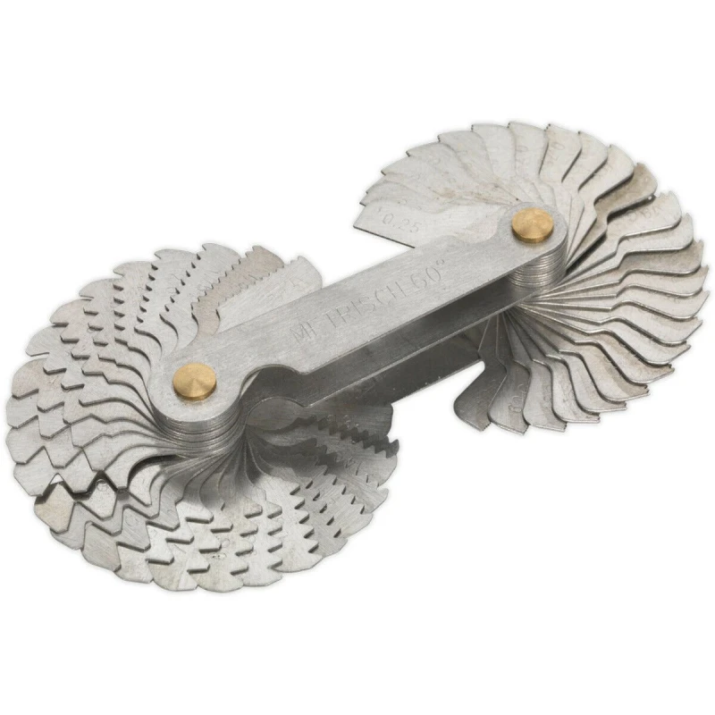 Image of Loops 52 Piece Folding Screw Pitch Gauge Set - 0.25mm to 6mm - BSW & Metric Profile Multi