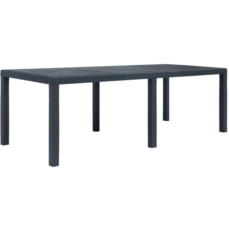 Image of VIDAXL Garden Table Anthracite 220x90x72cm Plastic Rattan Look vidaXL 45608
