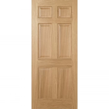 Image of Regency Internal Prefinished Oak 6 Panel Fire Door - 838 x 1981mm