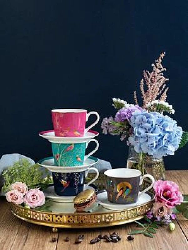 Image of Sara Miller Chelsea Collection Espresso Cup & Saucer Set of 4